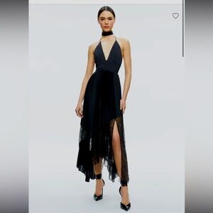 NWT Alice + Olivia Hannah Halter Asymmetrical Dress